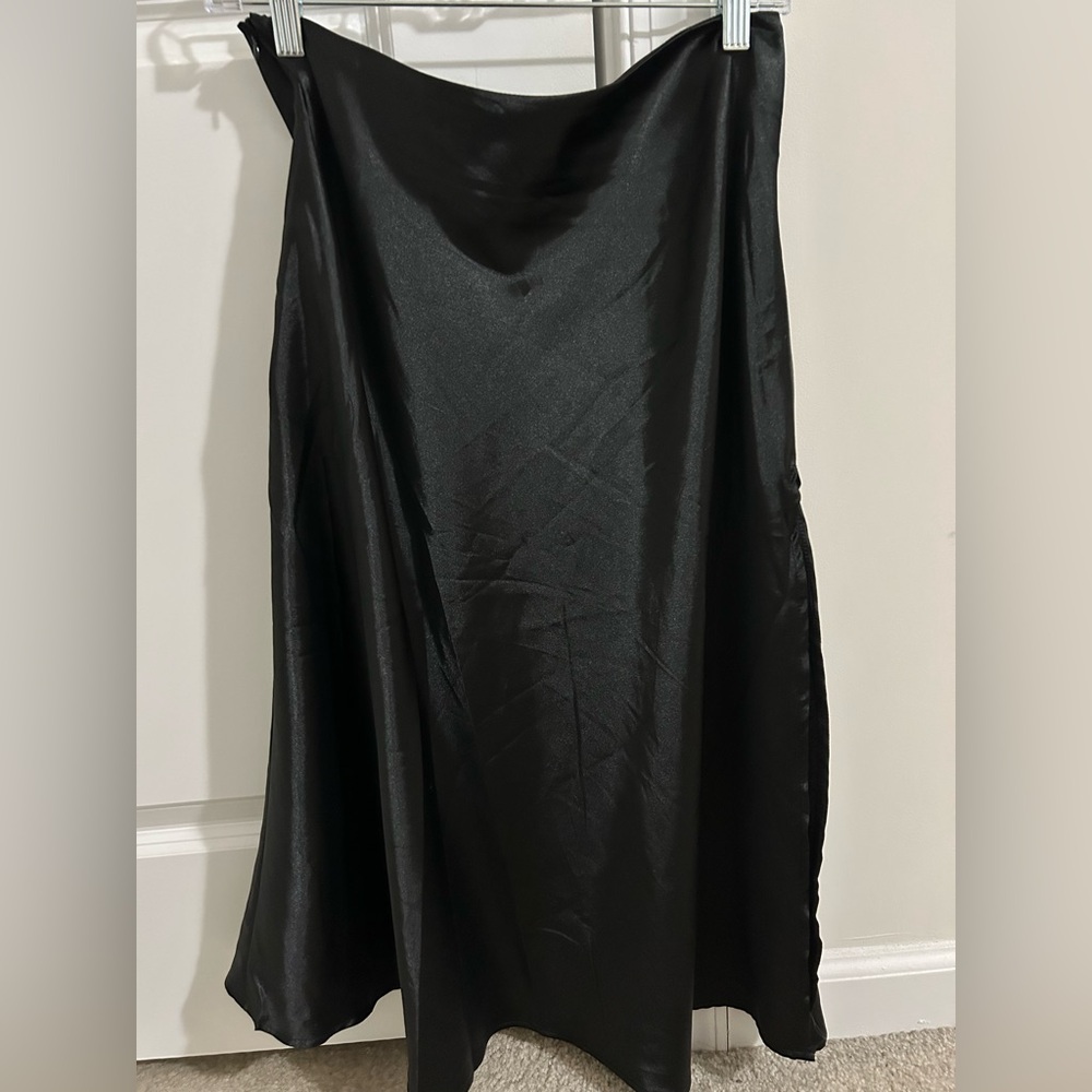 Satin Split Side Skirt